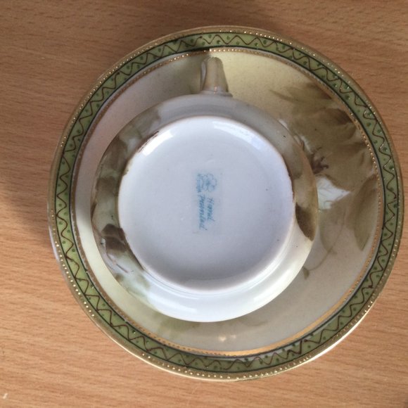 Antique Hand painted Nippon cup & saucer set gold floral eggshell porcelain - Picture 4 of 5